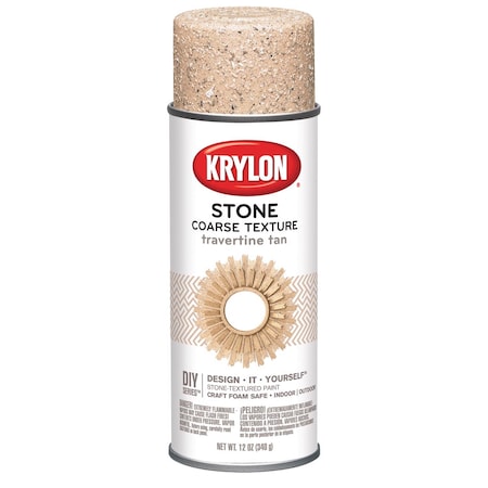 Make It Stone Krylon Stone Coarse Textured Travertine Tan Coarse Stone Finish Spray 12 oz 18203